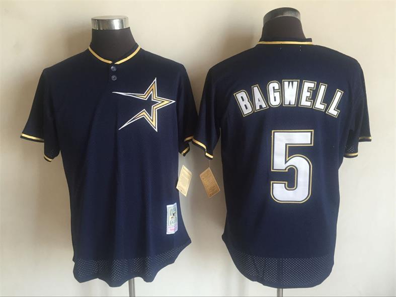 2017 MLB Houston Astros #5 Jeff Bagwell Blue Throwback Jerseys->detroit tigers->MLB Jersey
